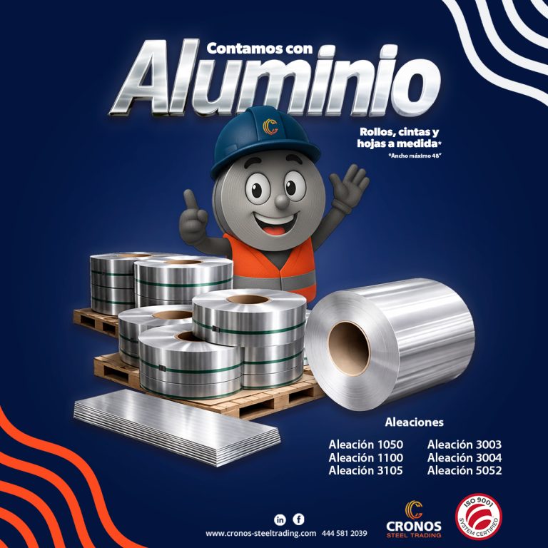Venta de aluminio en rollo, hoja, cinta en México