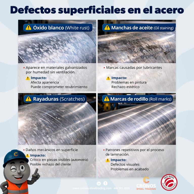 Defectos superficiales del acero